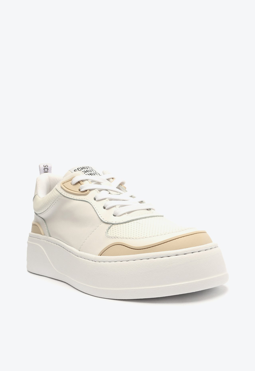 T nis Flatform Couro Branco