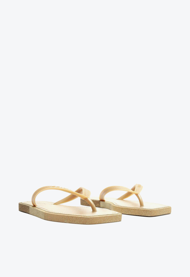Chinelo De Dedo Dourado Brizza Glitter Square