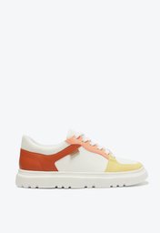 Tênis De Amarrar Branco E Laranja Multicolorido Anacapri Olivia