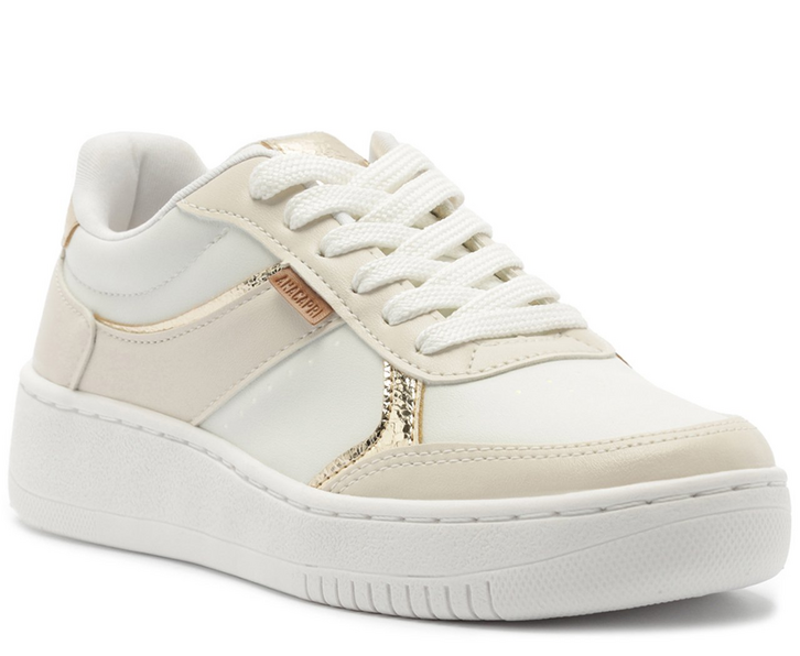 Tênis Robusto Santorine Branco e Dourado
