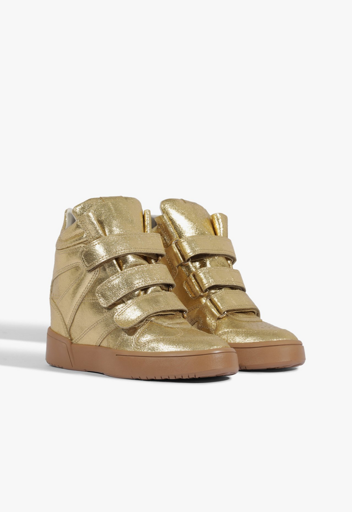 Tenis Sneaker 95 Cano alto Couro Dourado