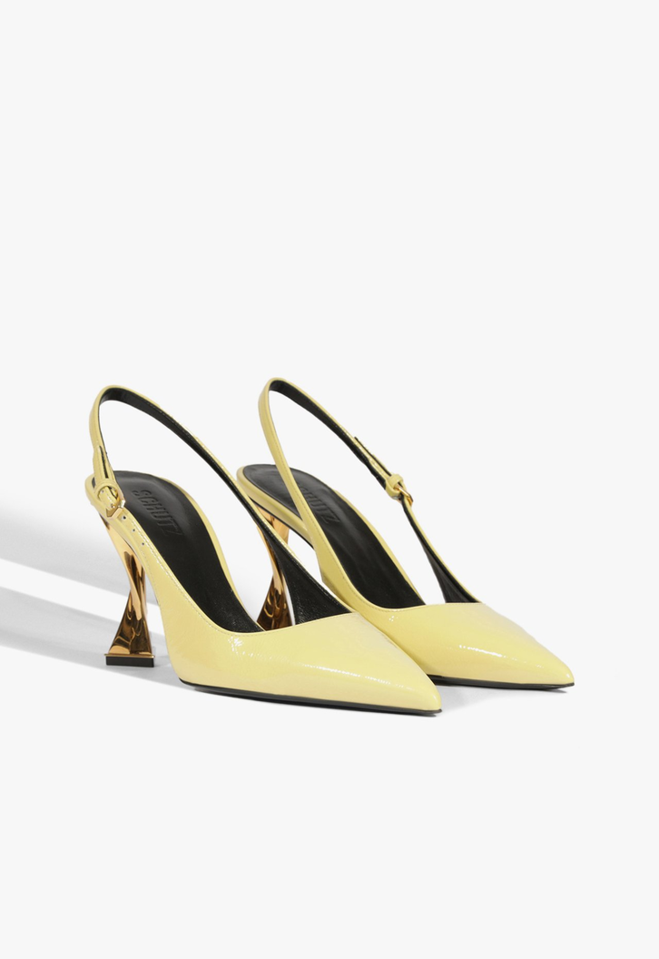 Slingback Elisha Pump Couro Amarelo