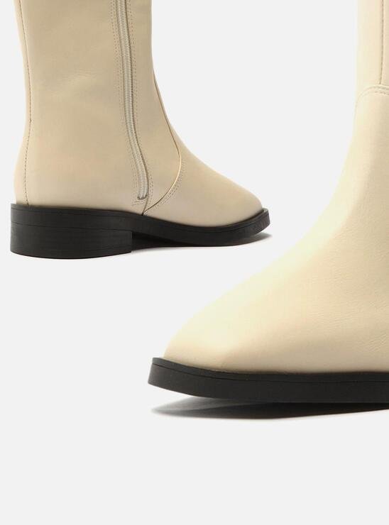 BOTA OFF-WHITE AREZZO COURO CANO LONGO ZÍPER MONTARIA
