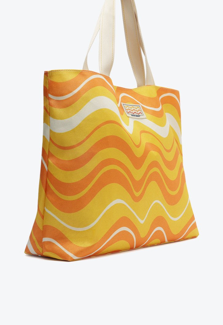 Bolsa Shopping Grande Ondas Sundown Laranja