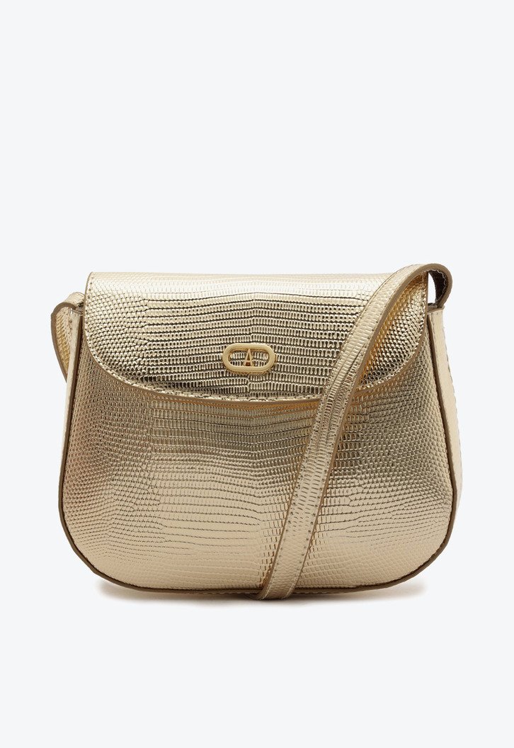Bolsa Tiracolo Média Arredondada Dourada