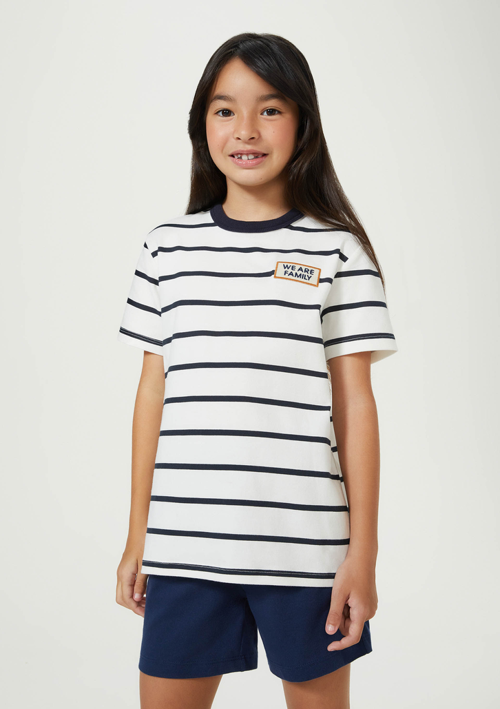 Pijama Azul Hering Curto Infantil Unissex Com Estampa Tal Pai Tal Filho