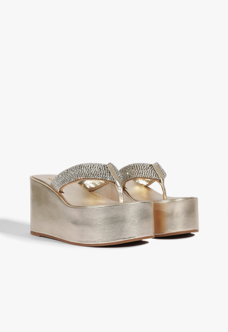 Chinelo Plataforma Dourado