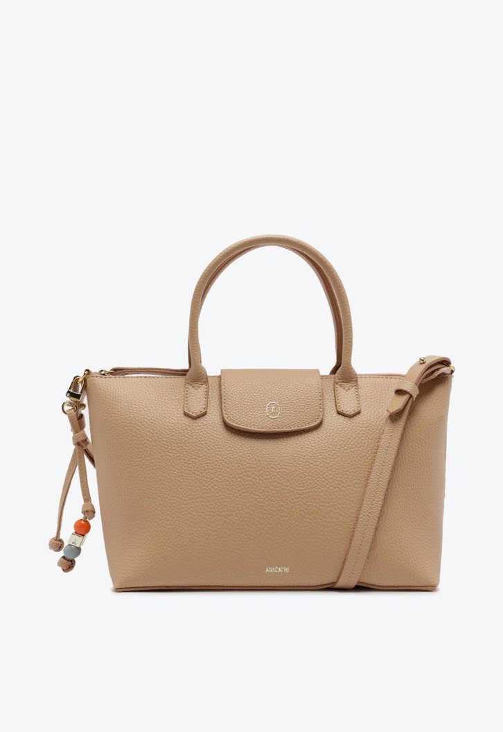 Bolsa Tote Bege Anacapri Grande Bag Charm Missangas