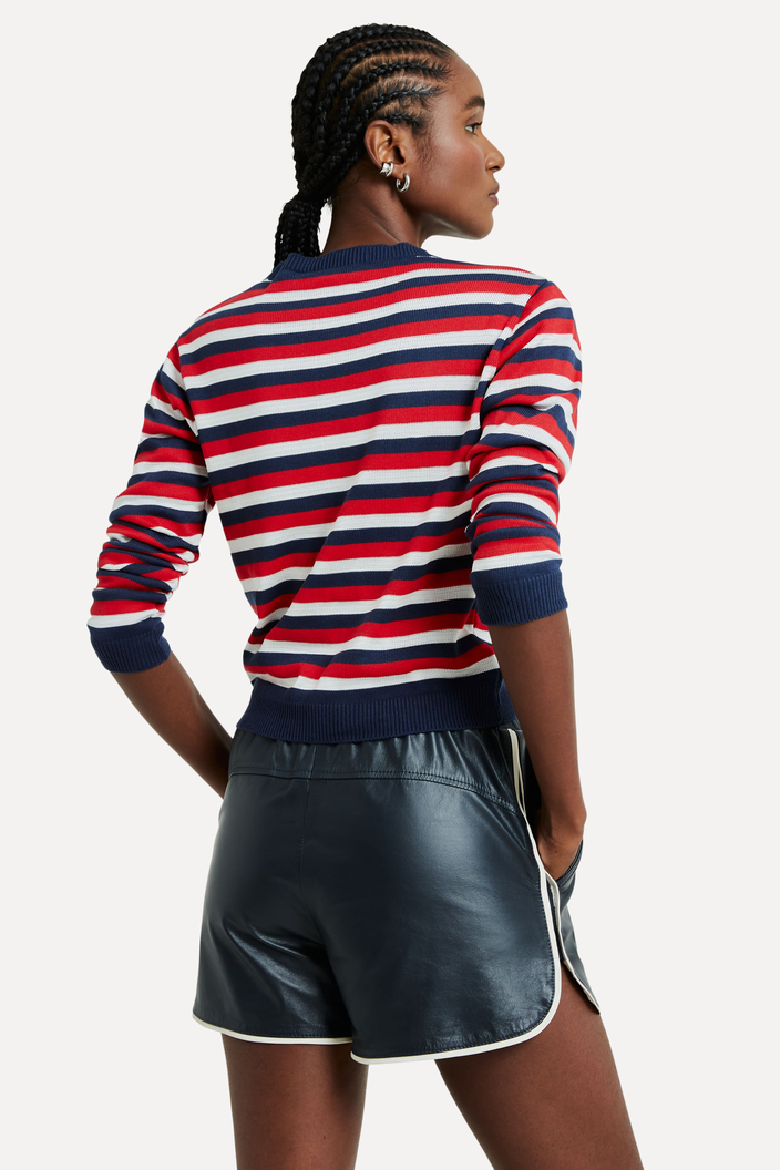 BLUSA AZUL REVERSA TRICOT LISTRADO NAUTICO