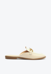 Mule Rasteira Off-White Arezzo Couro Bridão