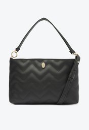 Bolsa Crossbody Preta Anacapri Baguete Média Matelassê