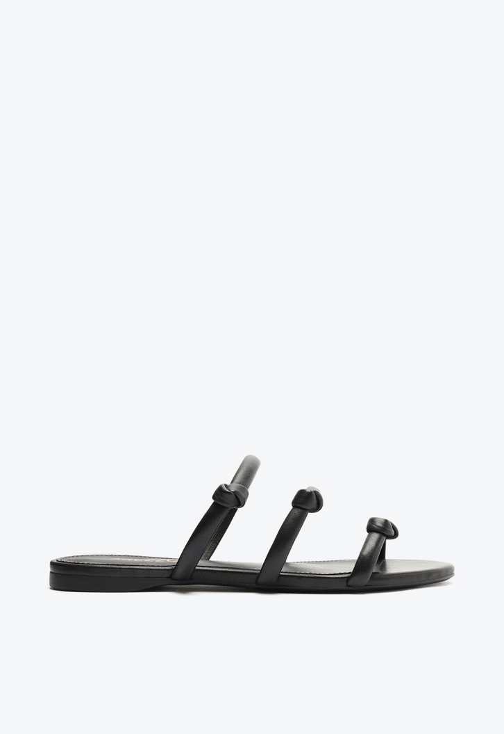 Rasteira Preto Arezzo Tiras Nó