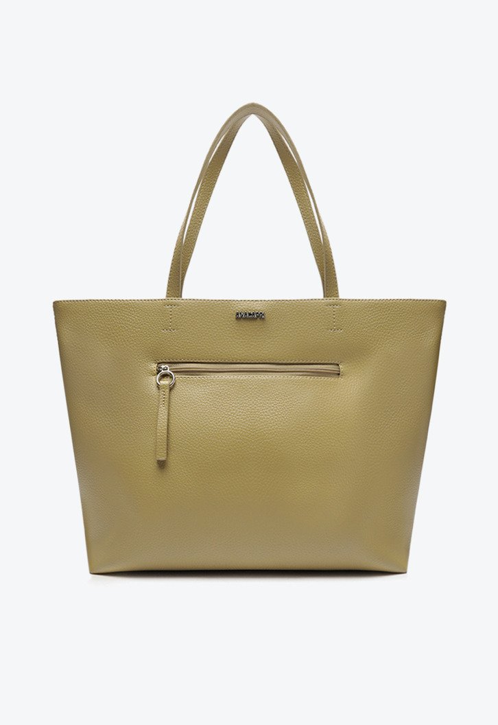 Bolsa Shopping Nude Neutra Zíper Grande