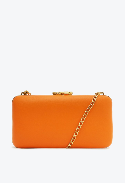 Bolsa Clutch Brenda Couro Laranja