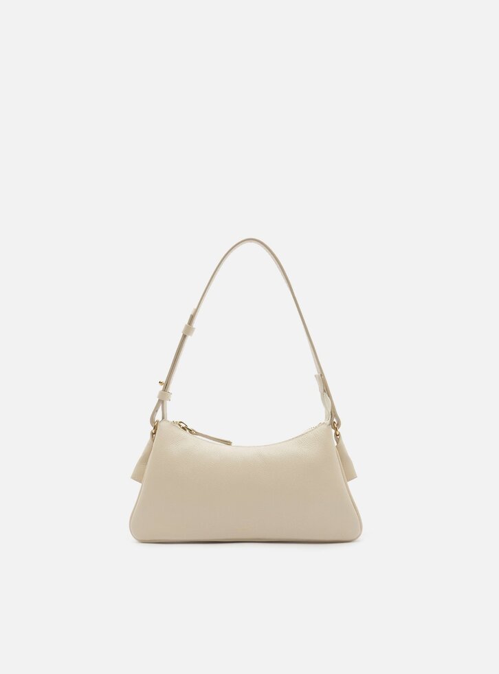 Bolsa Shoulder Off White Couro Pequena