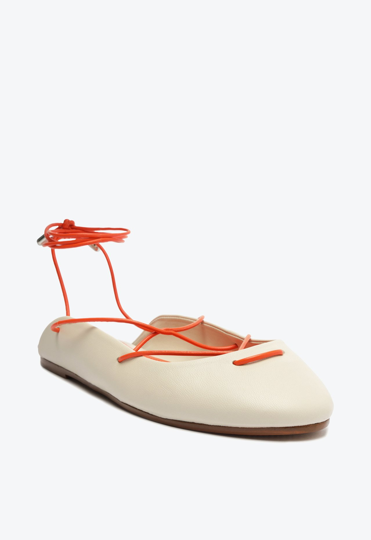 Cami Flat Branca e Laranja