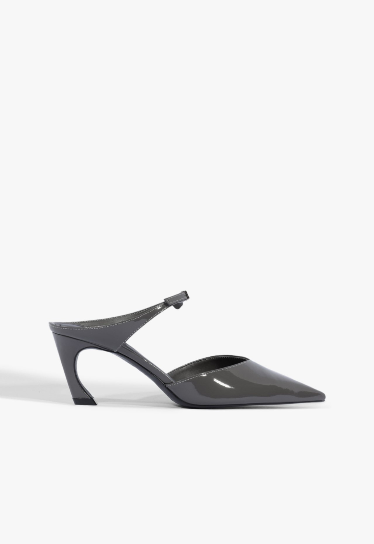 Mule Laurie Couro Cinza | ZZ MALL