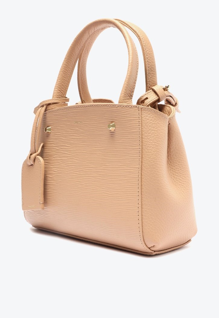 Bolsa Tote Nude Couro Bella Pequena True Sand