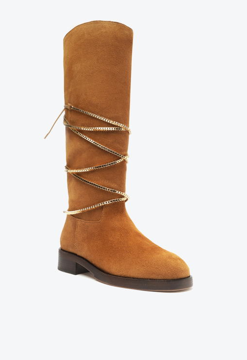 Bota Terrance Lace Camurça Marrom