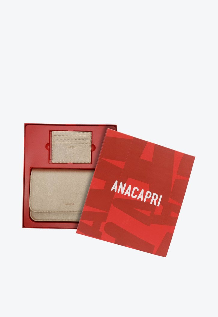Kit de Bolsa Tiracolo Média e Porta Cartão Dourado