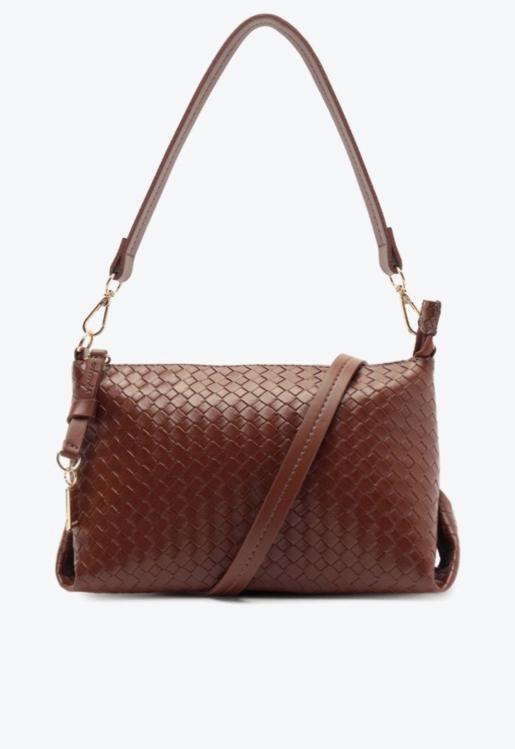 Bolsa Tiracolo Média Tressê Marrom