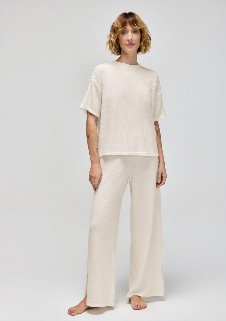 Blusa Off-White Hering Feminina Oversized Em Tricô