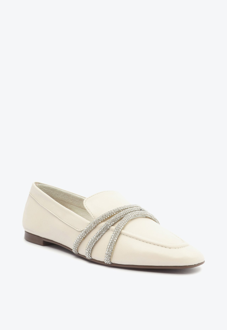 Mocassim Couro Brilho Branco
