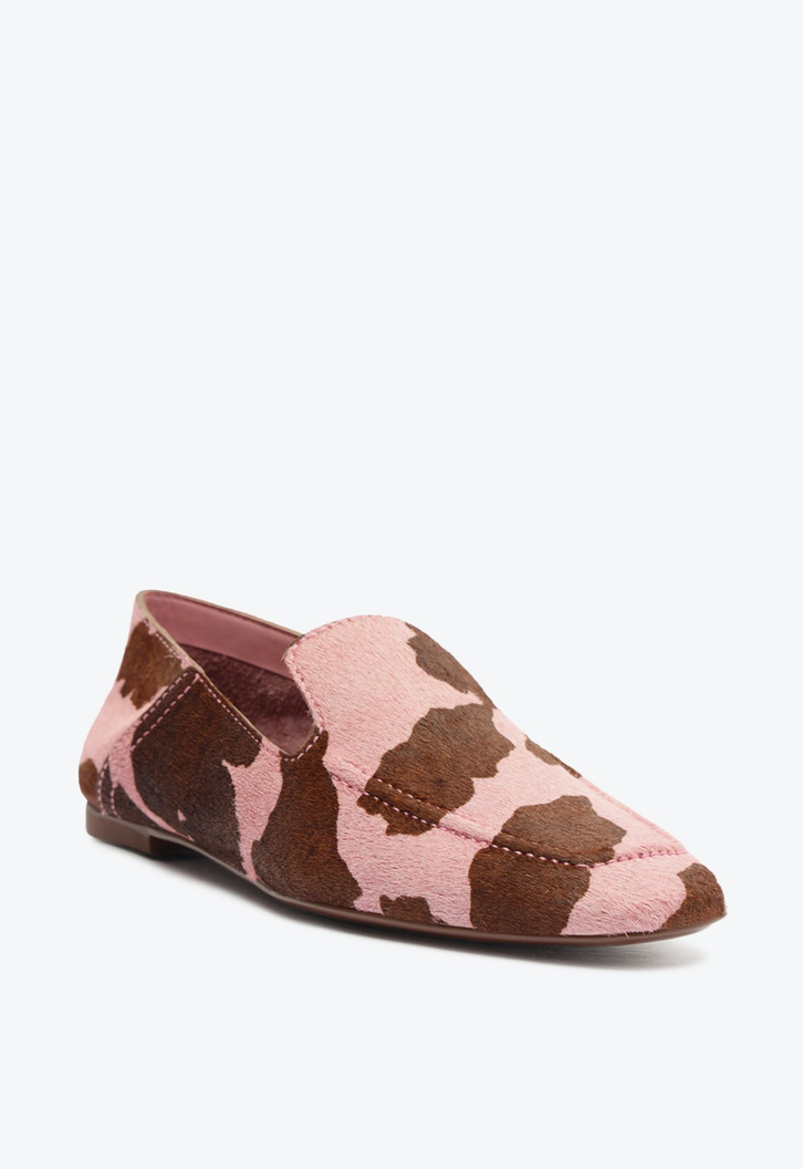 Mocassim Wild Flats Pelo Rosa e Marrom