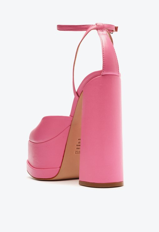 Sapato Scarpin Meia Pata Luan Couro Rosa