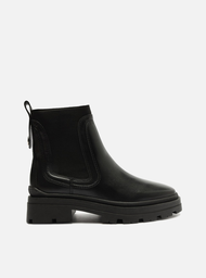 Bota Preta Arezzo Couro Cano Curto Tratorada Elástico
