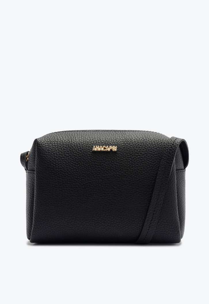 Bolsa Tiracolo Média Texturizada Preta