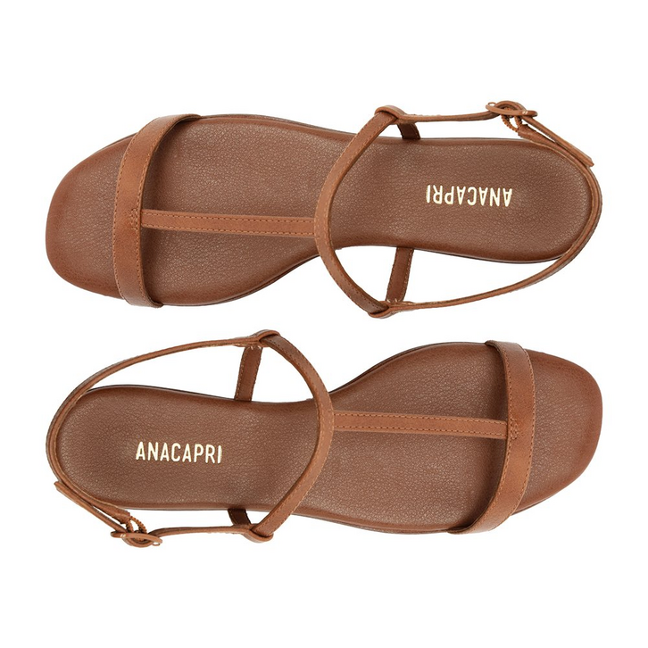 Sandália Rasteira Tiras Finas Marrom