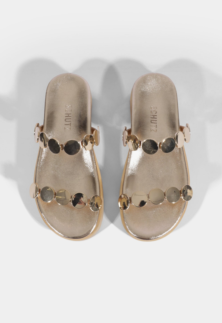 Papete Couro Boho Dourado
