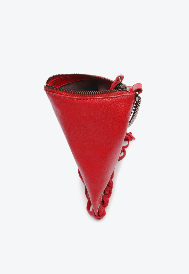 Mini Bag Vermelha Schutz Triangular Couro