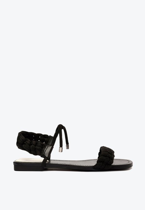 Sandália Rasteira Quadrada Blair Preta