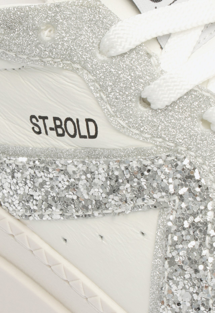 Tênis Flatform Branco Schutz St Bold Couro Glitter