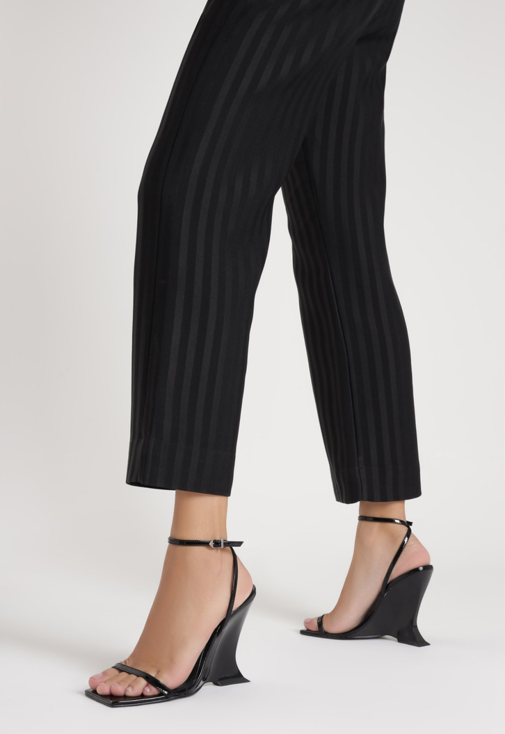 Sandália Salto Alto Vinil Preto