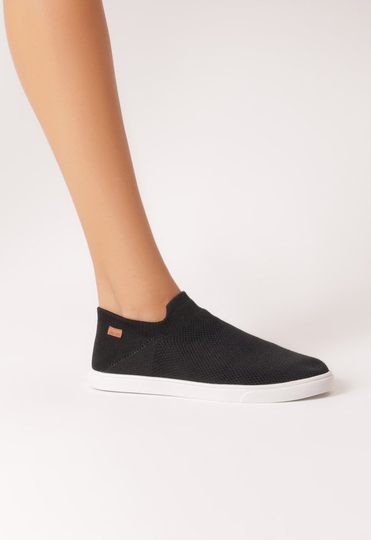 Tênis Slip On Preto Anacapri Knit Mono