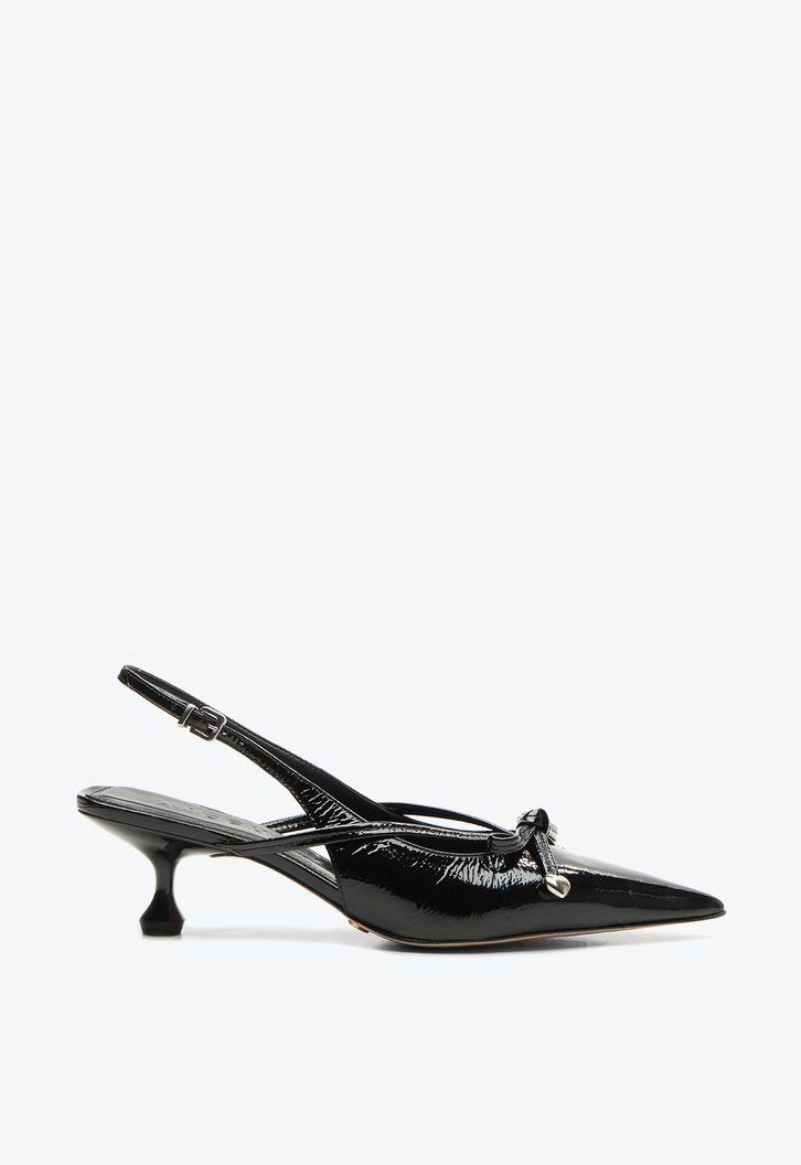 Slingback Blossom Preto