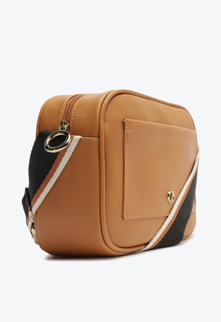 Bolsa Tiracolo Marrom Alça Gorgurão Média