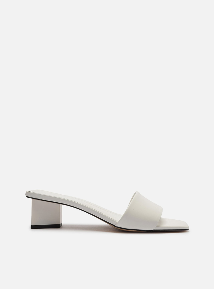 Salto Baixo Mule Branca Arezzo Mule Branca Arezzo Couro Salto