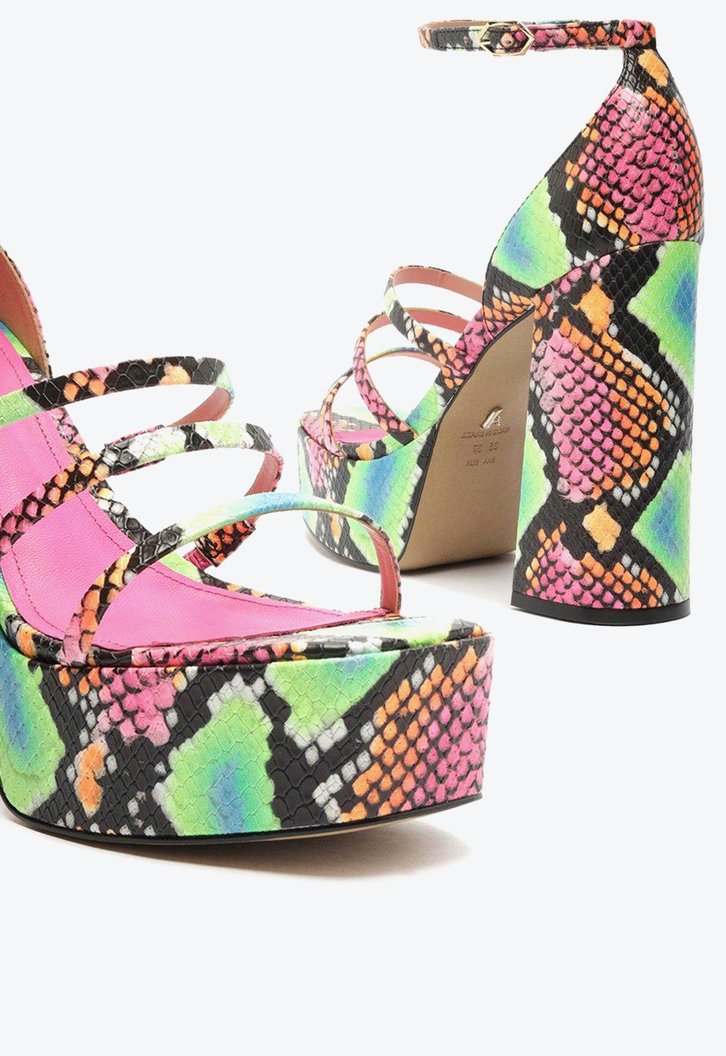 Sandália Meia Pata Colorida Arezzo Snake Tiras