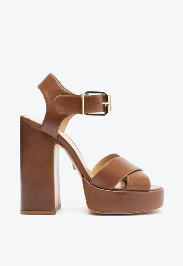 Sandália Plataforma Marrom Schutz Nobuck | ZZ MALL