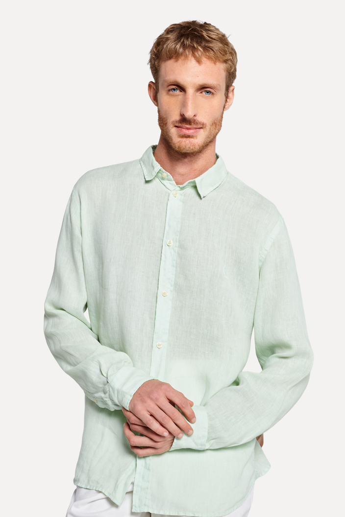 CAMISA VERDE CLARO RESERVA MANGA LONGA LINHO