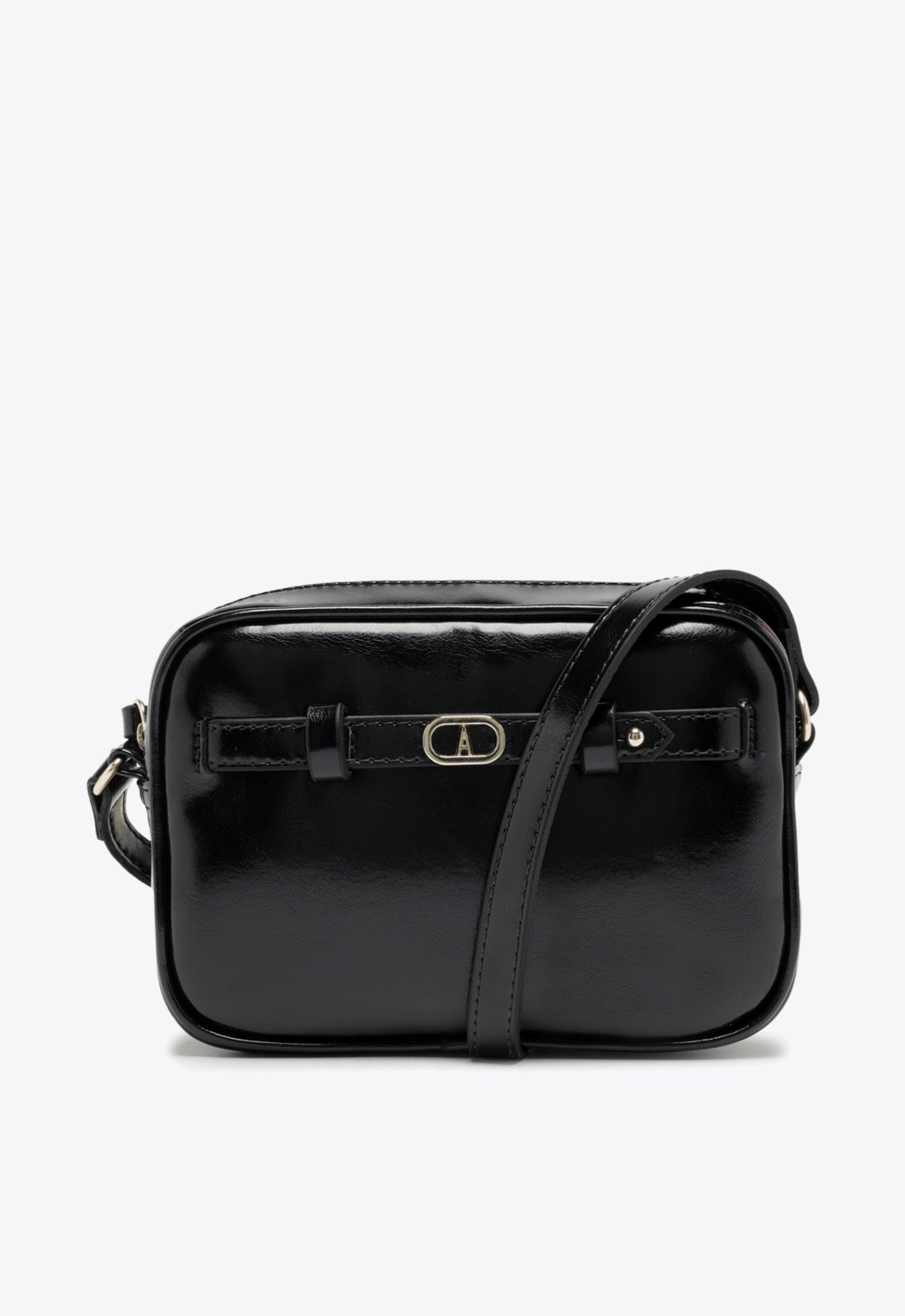 Bolsa Tiracolo Média Madri Verniz Preta Bolsa Tiracolo Média Madri Verniz Preta