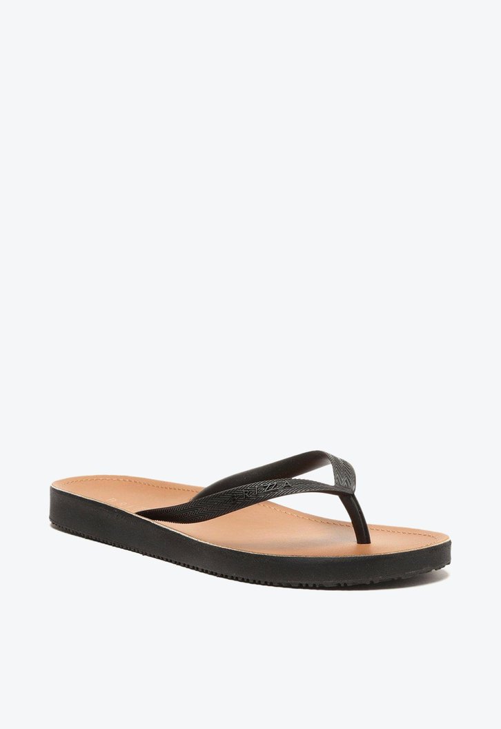 Chinelo de Dedo Preto Palmilha Marrom Brizza