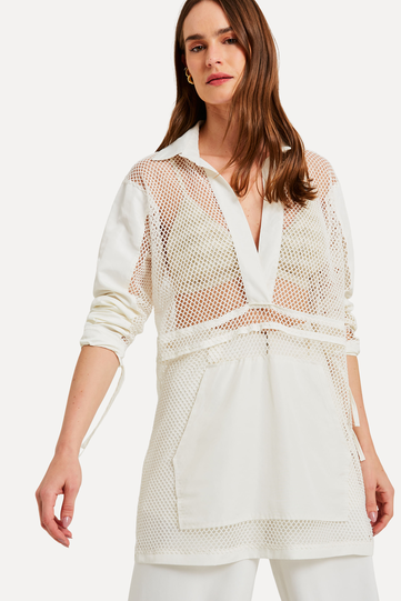WINDBRAKER OFF-WHITE REVERSA TELA | ZZ MALL