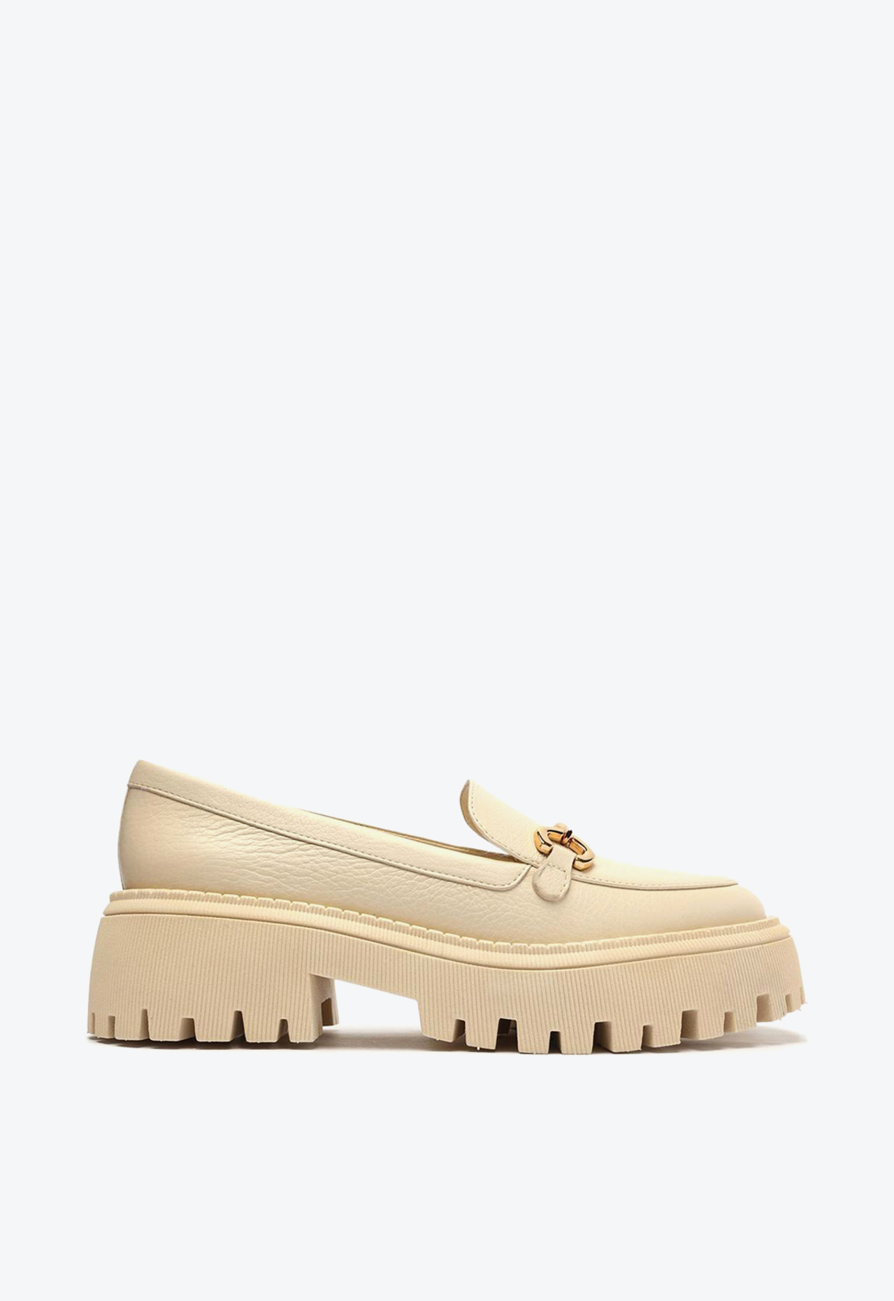 Mocassim Off-White Arezzo Bico Redondo Metal | ZZ MALL