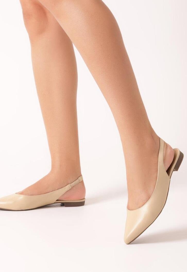 Sapatilha Nude Anacapri Taupe Slingback Bico Fino