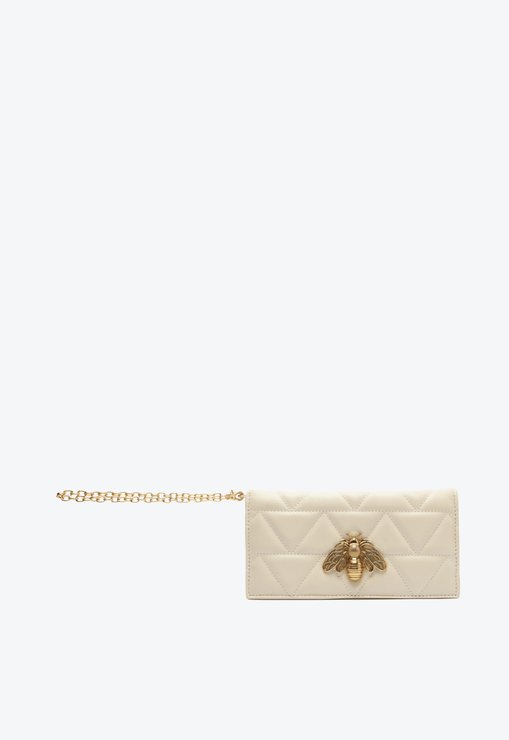 Bolsa Carteira  Believe Matelassê Couro Branca